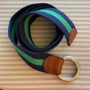 Polo navy blue and green belt